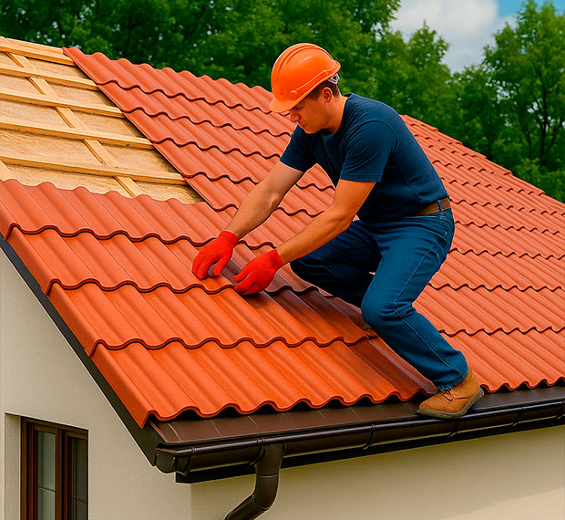 Кровля из керамической черепицы в Хотьково