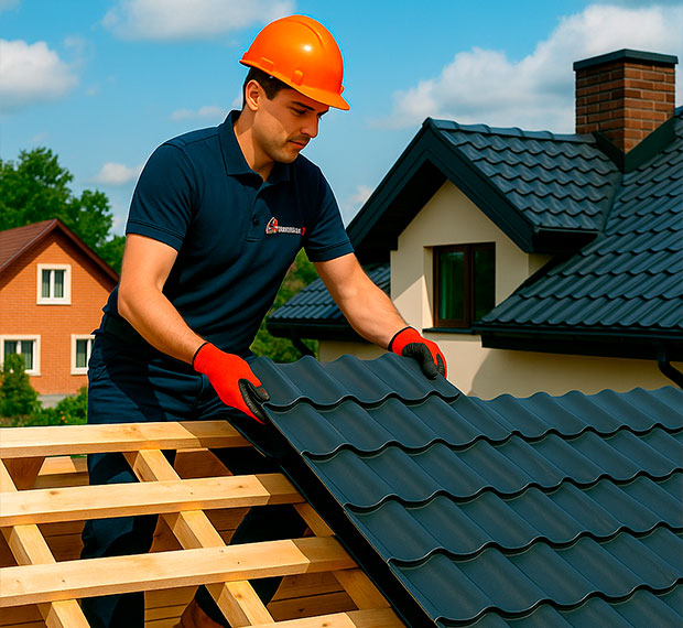 Кровля из металлочерепицы под ключ в Хотьково