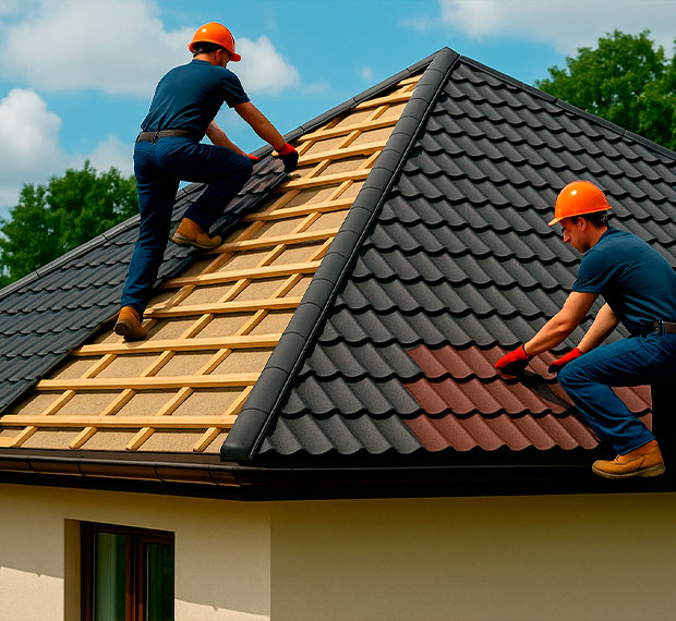 Монтаж шатровой крыши в Хотьково