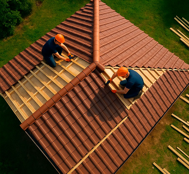 Монтаж 2-скатной крыши в Хотьково